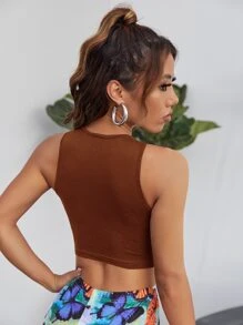 SHEIN O形環細節短版背心上衣