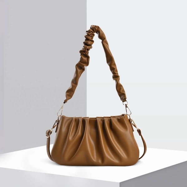 

Minimalist Ruched Bag, Brown