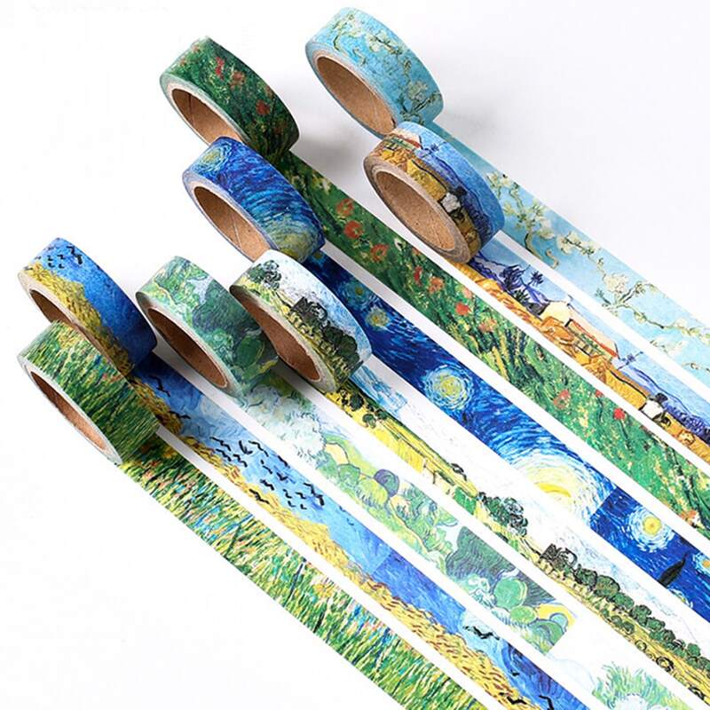 

1pc Oil Painting Pattern Random Tape, Multicolor