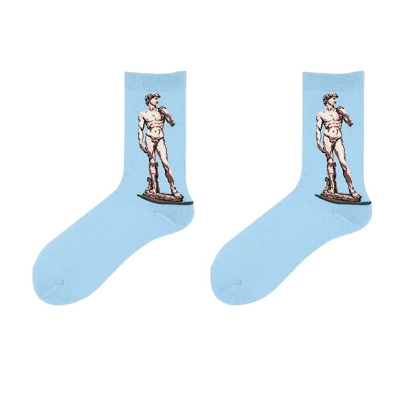 

Figure Print Crew Socks, Blue