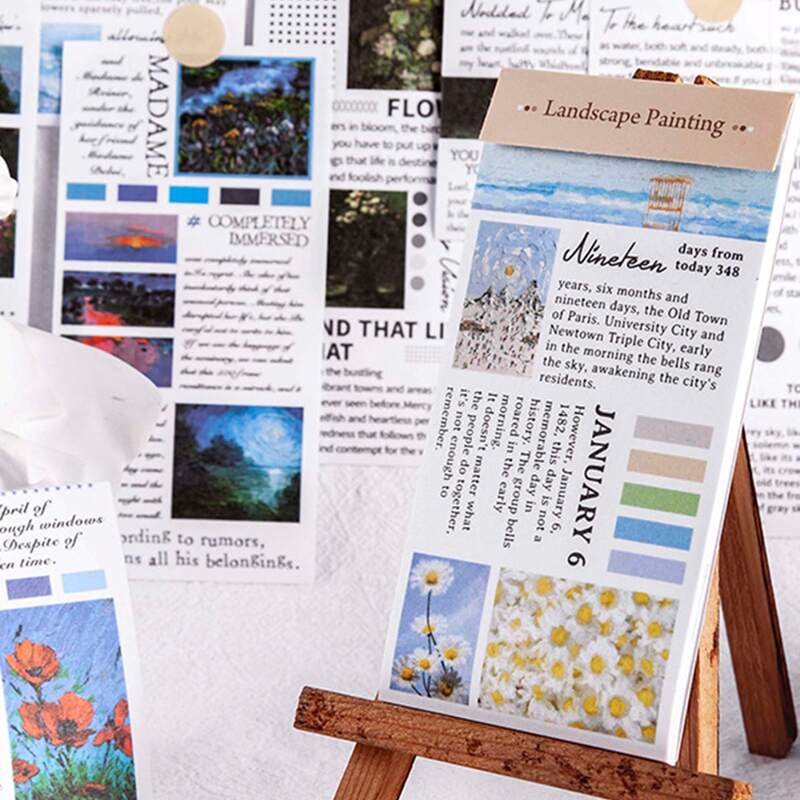 

20sheets Landscape Print Sticker, Multicolor