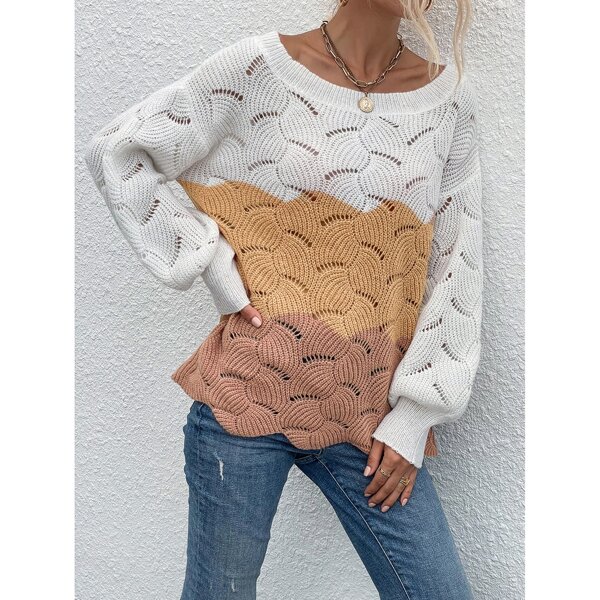 

Colorblock Drop Shoulder Sweater, Multicolor