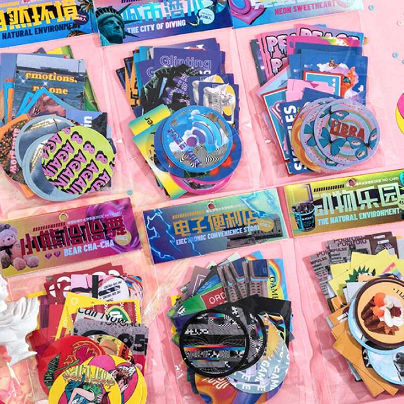 

45pcs Mixed Pattern Sticker, Multicolor