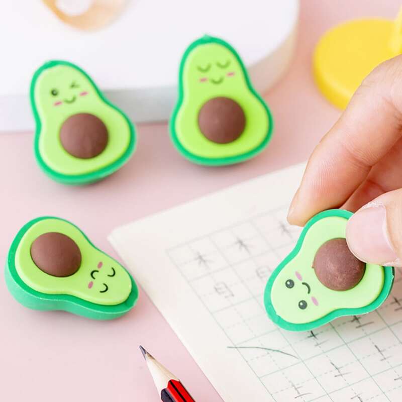 

2pcs Avocado Shaped Eraser, Green