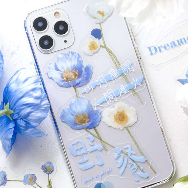 

30pcs Flower Print Sticker, Multicolor