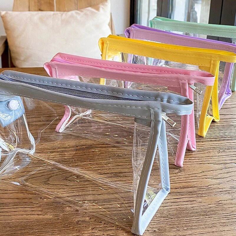 

1pc Random Color Clear Pencil Case, Multicolor