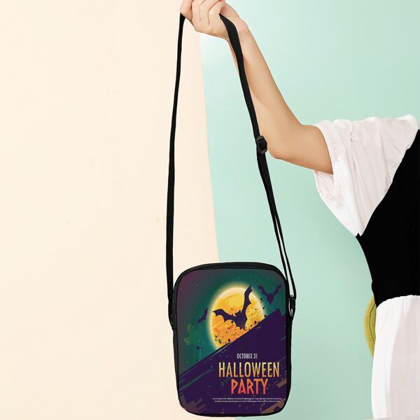 

Halloween Graphic Crossbody Bag, Multicolor