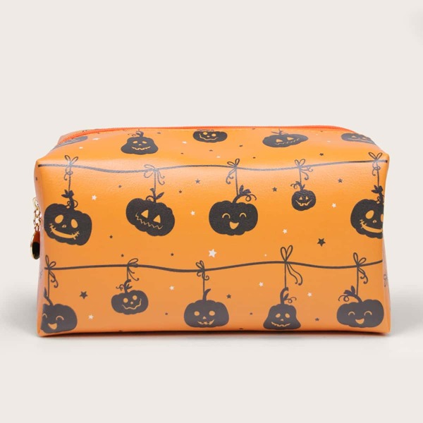 

Halloween Pumpkin Square Makeup Bag, Orange