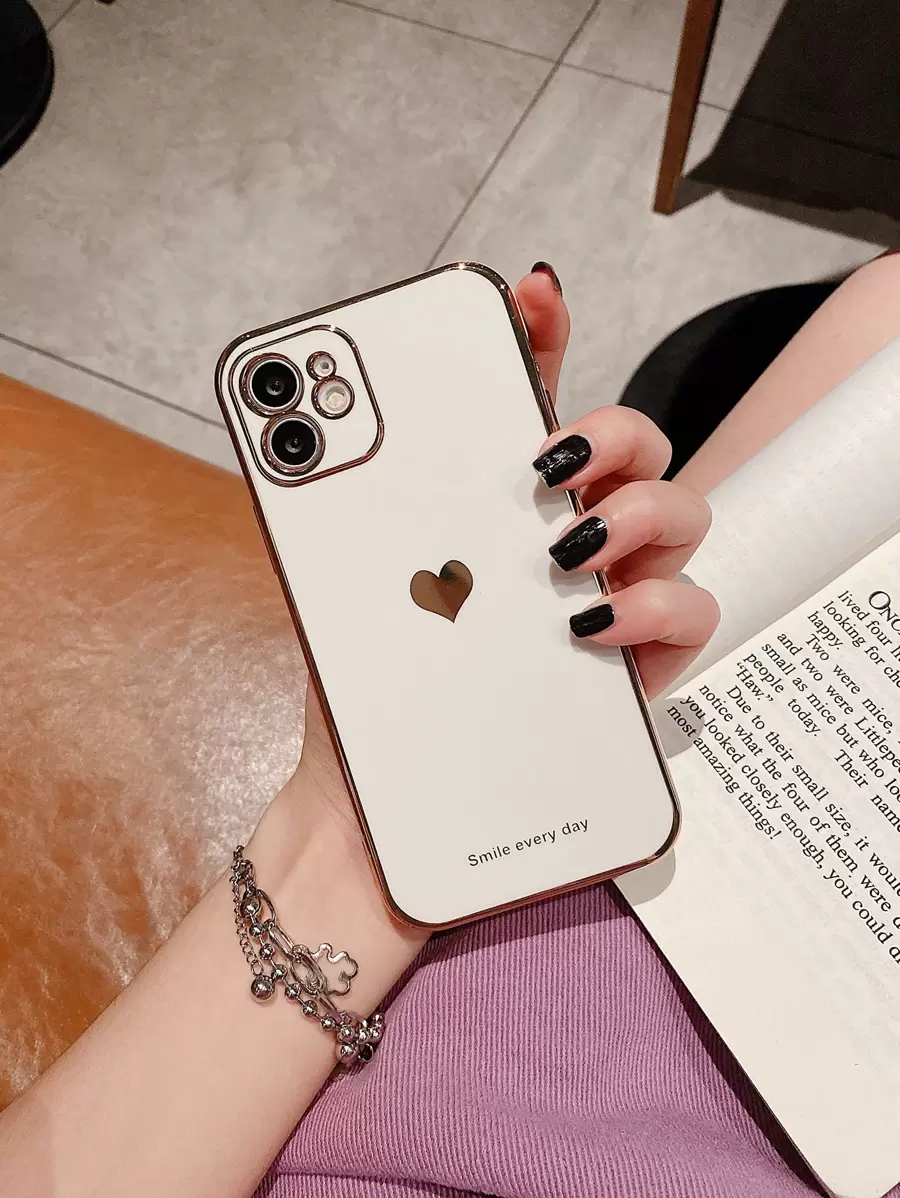Heart Pattern Phone Case - White - View 1