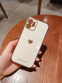 Heart Pattern Phone Case - White - View 3