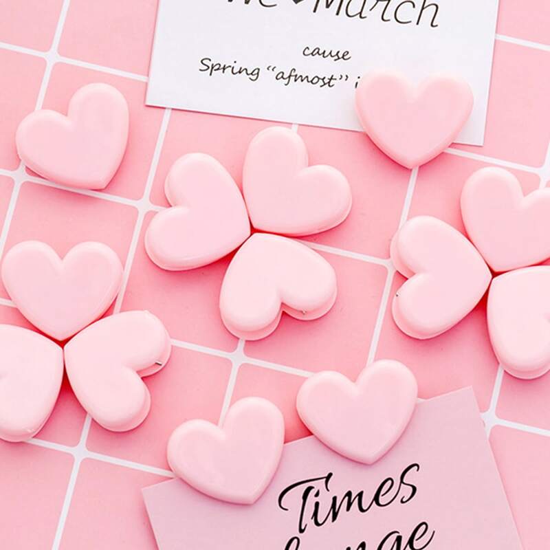 

5pcs Heart Shaped Clip, Pink
