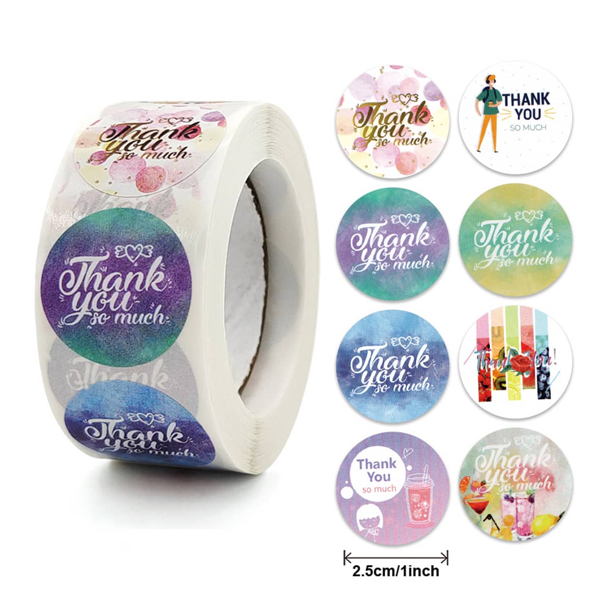 

2rolls Flower Print Sticker, Multicolor