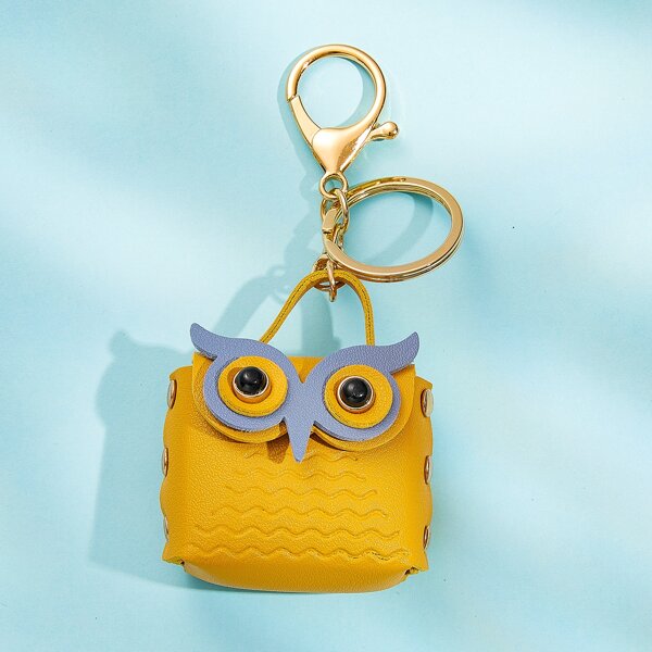 

Owl Charm Keychain, Yellow