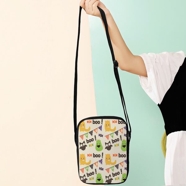 

Halloween Graphic Square Bag, Multicolor