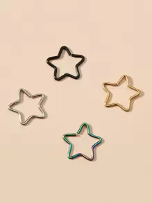 4 piezas Aro para la nariz en forma de estrella - Multicolor - Ver 1
