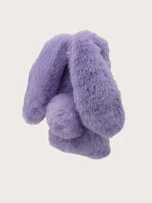 小兔子設計毛絨手機殼 - 紫色 - 查看 2