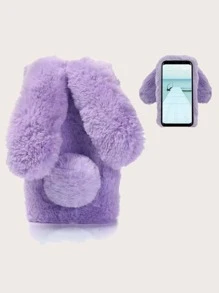 小兔子設計毛絨手機殼 - 紫色 - 查看 3