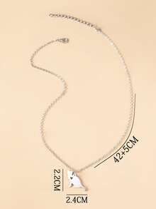 Collar colgante gato - Plateado - Ver 4