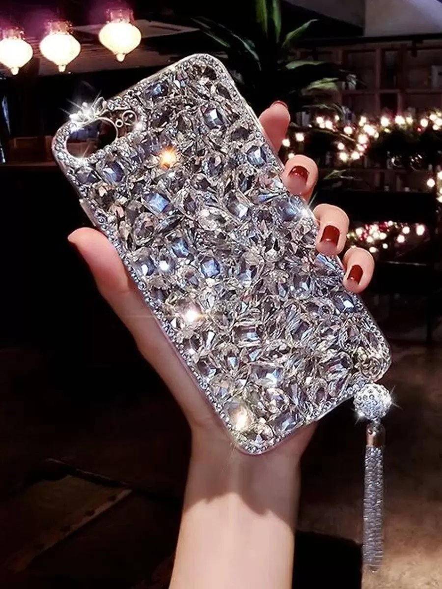 Luxury Bling Rhinestone Tassel Pendant Shockproof Phone Case Compatible With IPhone 17 Pro Max/16 Plus