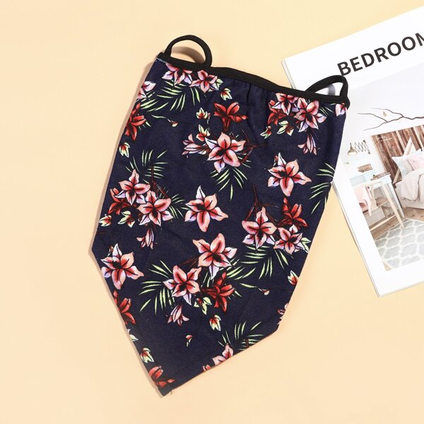 

Flower Print Ear Hook Neck Gaiter, Multicolor