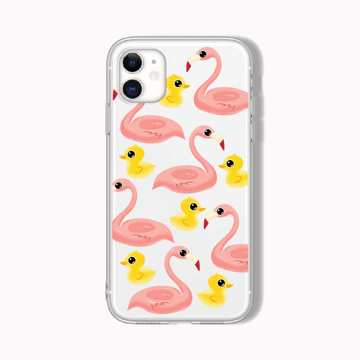 

Cartoon Flamingo Print Phone Case, Multicolor
