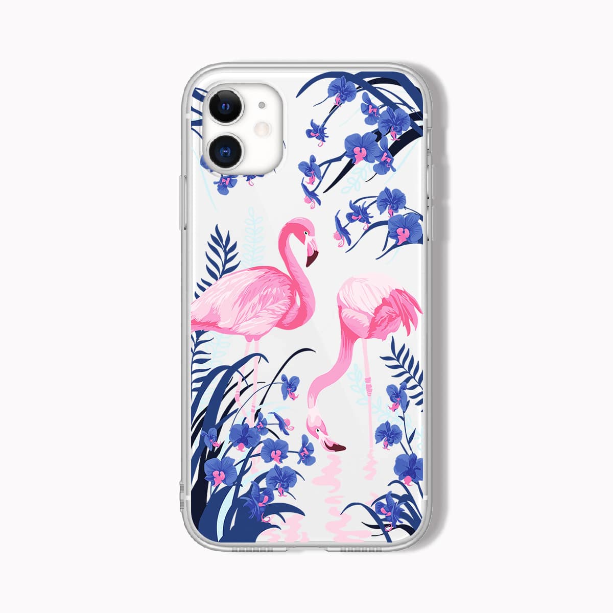 

Cartoon Flamingo Print Phone Case, Multicolor