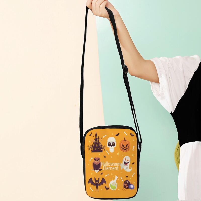 Halloween Graphic Crossbody Bag, Multicolor
