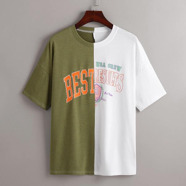 

Colorblock Letter Graphic Tee, Multicolor