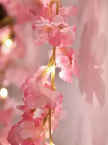 1串20灯2米樱花/双色玫瑰叶/绿柳叶串灯，室内房间装饰，少女心，春日氛围，节日花环，求婚派对装饰 - 黃色 - 查看 6