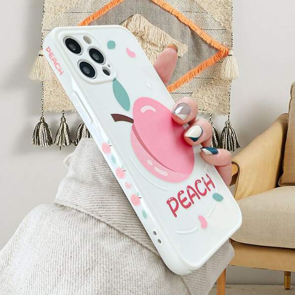 

Peach Pattern Phone Case, White