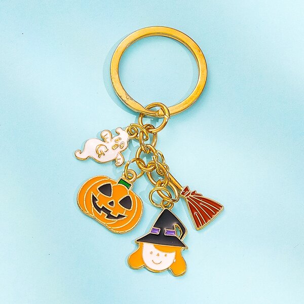 

Halloween Pumpkin Charm Keychain, Multicolor