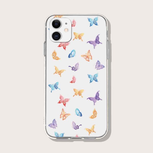 

Butterfly Painted Clear Phone Case, Multicolor