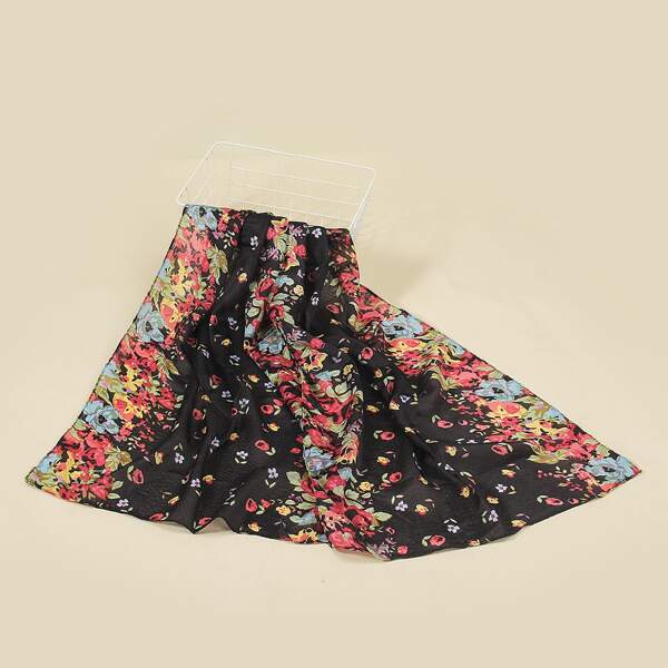 

Flower Pattern Scarf, Multicolor