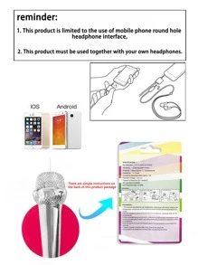 Mini Microphone Compatible With Mobile Phone - Silver - View 4