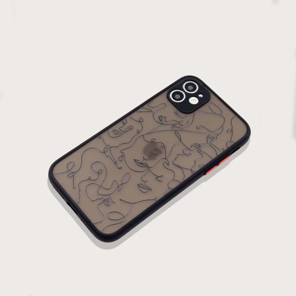 

Line Art Phone Case, Black