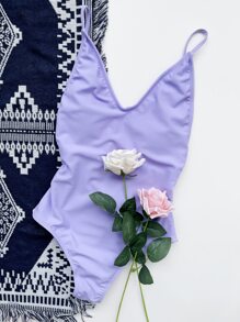 Đồ bơi một mảnh trơn mùa hè - Màu tím - Xem 1