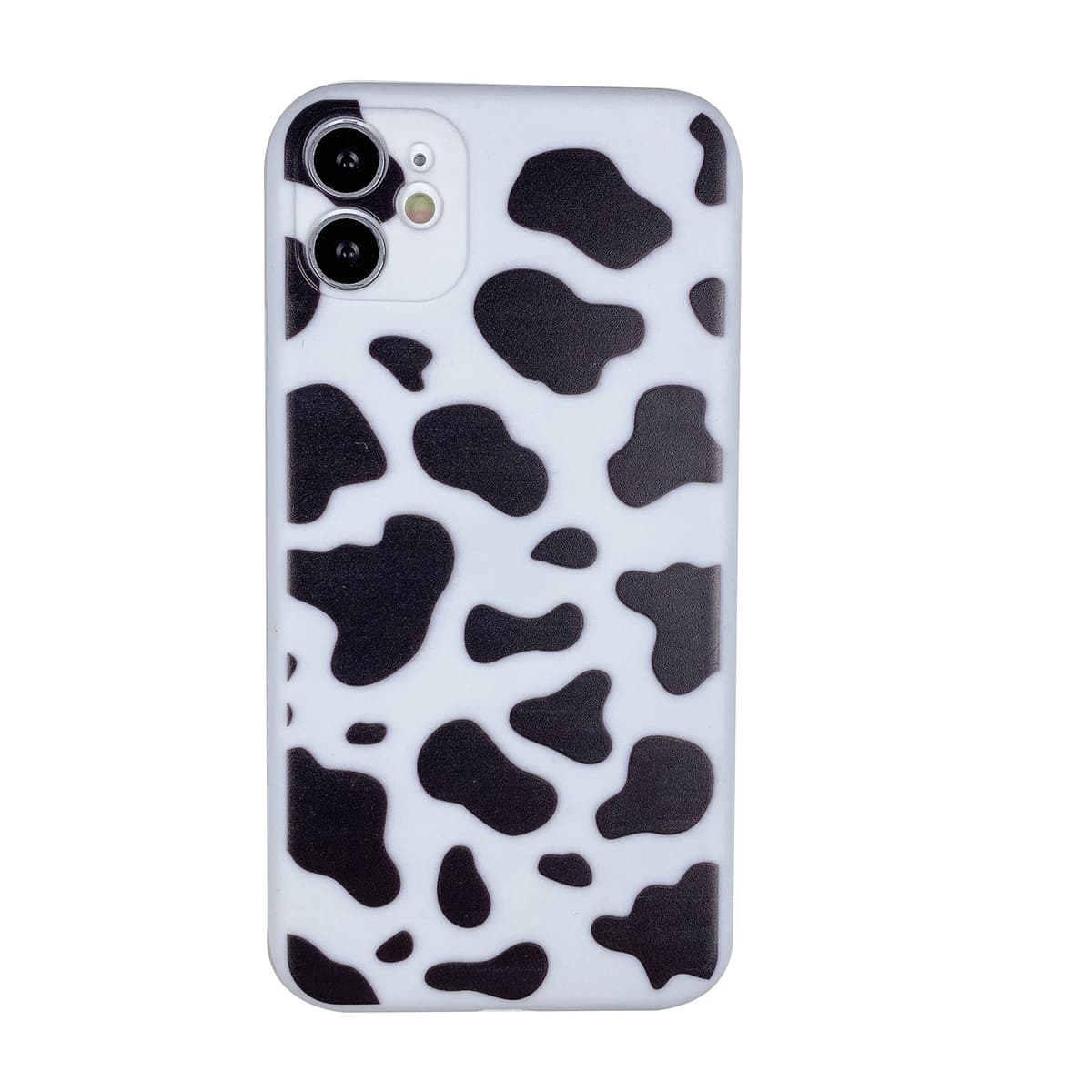 

Cow Pattern Clear Phone Case, Black