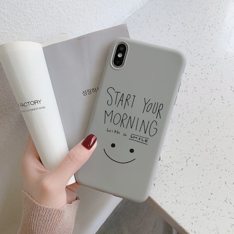 

Smile Pattern Phone Case, Grey