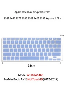 Piel teclado unicolor compatible con Macbook Air 13 pulgadas - Azul - Ver 3