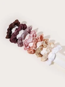 8pcs Girls Satin Scrunchie - Multicolor - View 2