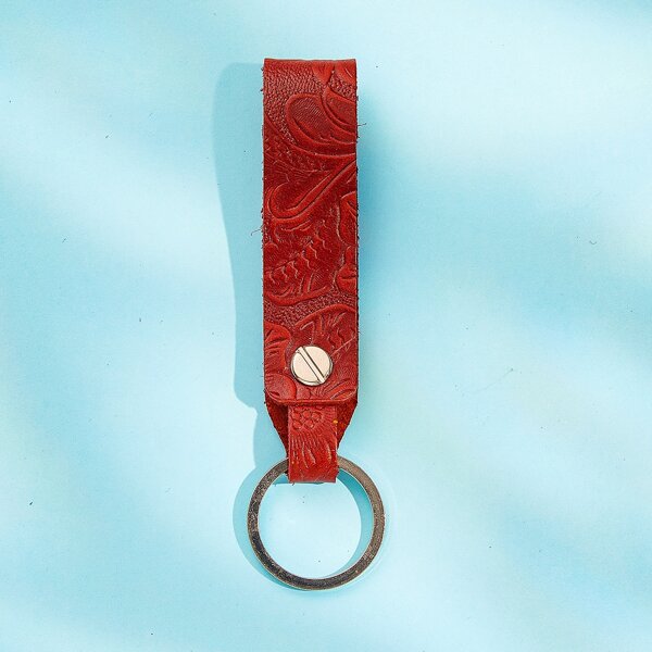 

Flower Detail Keychain, Red