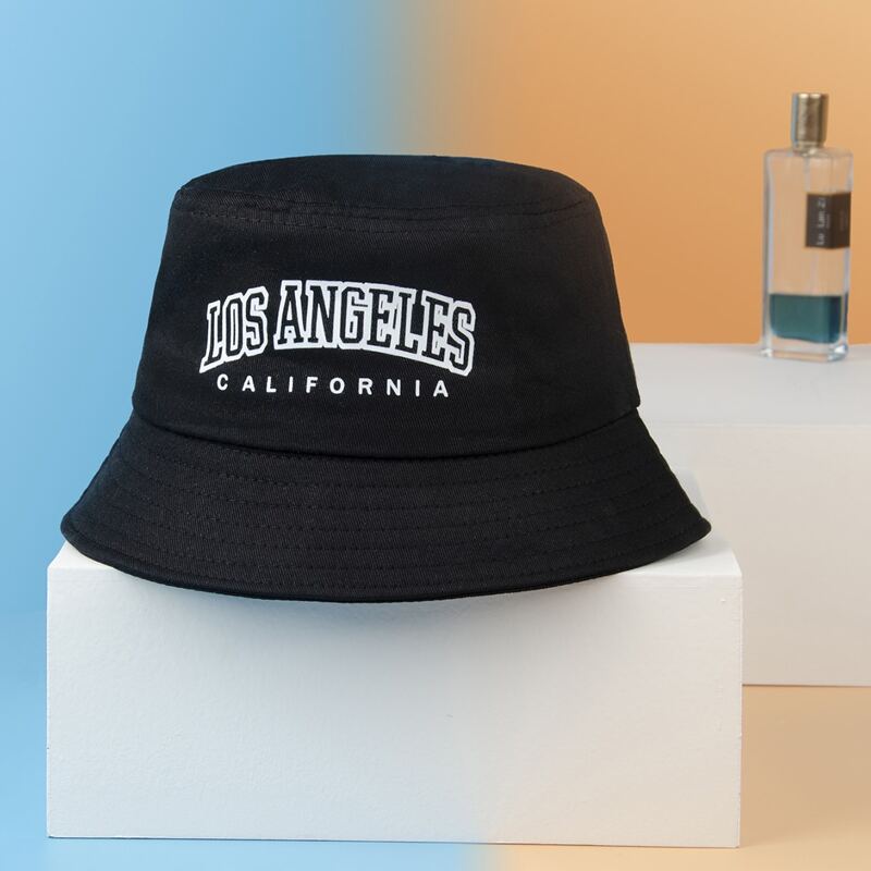 

Letter Graphic Bucket Hat, Black