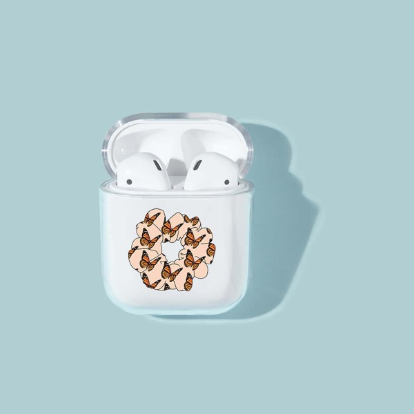 

Cartoon Butterfly Pattern Case For Airpods, Clear