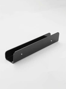1pc Solid Color Bathroom Rack - Black - View 3