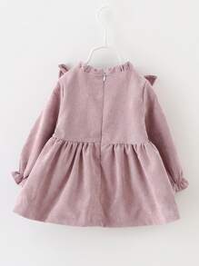 小女童荷葉邊燈芯絨洋裝