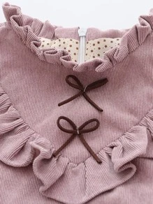 小女童荷葉邊燈芯絨洋裝