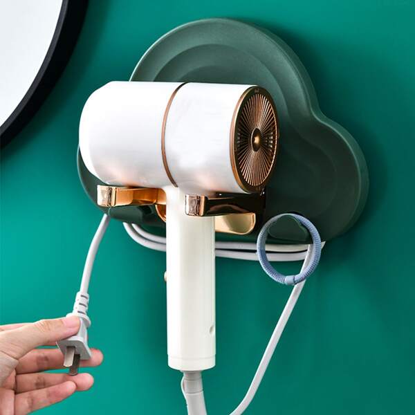 

1pc Cloud Shaped Hair Dryer Holder, Green