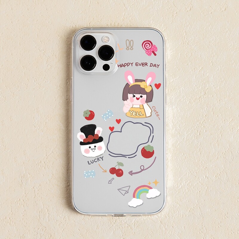 

Cartoon Graphic Phone Case, Clear