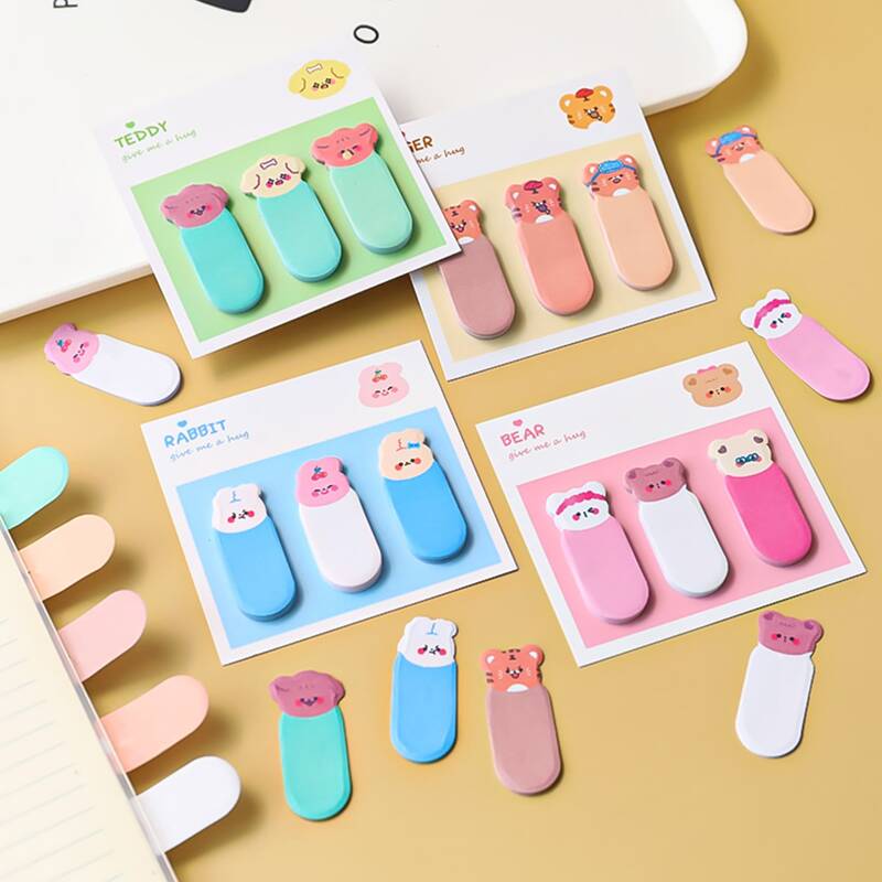 

4pcs Cartoon Graphic Random Index Sticky Note, Multicolor