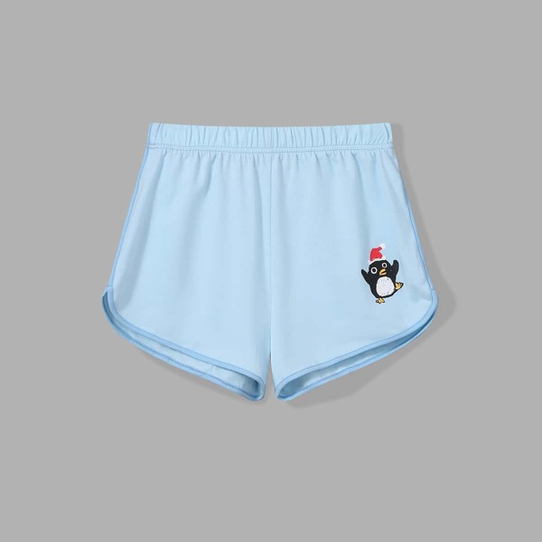 

Cartoon Graphic Track Shorts, Baby blue